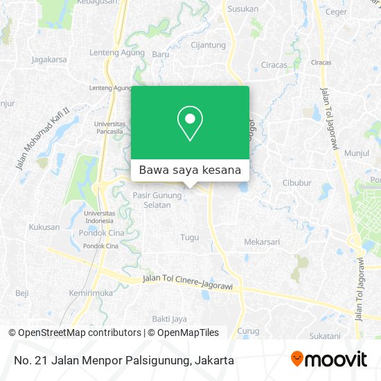 Peta No. 21 Jalan Menpor Palsigunung