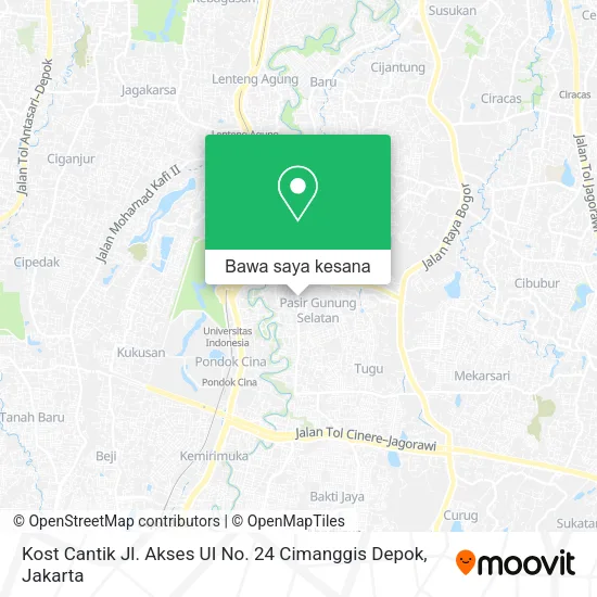 Peta Kost Cantik Jl. Akses UI No. 24 Cimanggis Depok