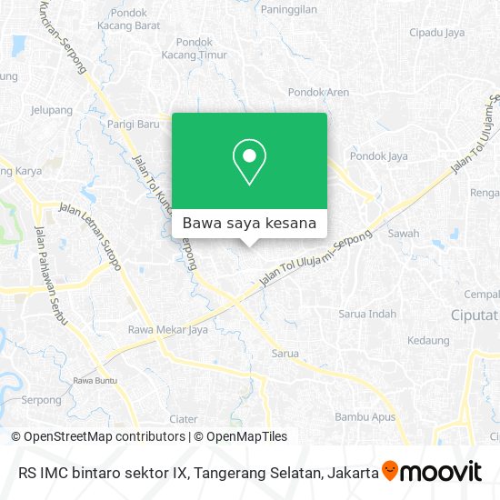 Peta RS IMC bintaro sektor IX, Tangerang Selatan