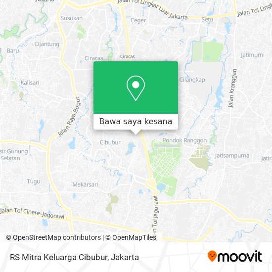 Peta RS Mitra Keluarga Cibubur
