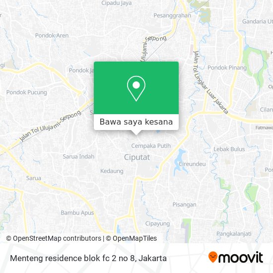 Peta Menteng residence blok fc 2 no 8
