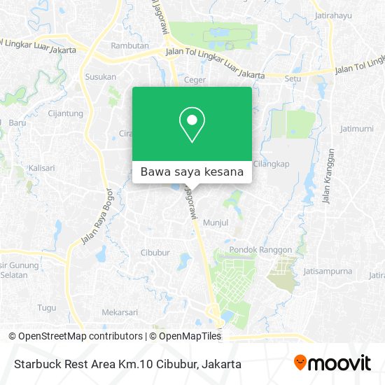 Peta Starbuck Rest Area Km.10 Cibubur