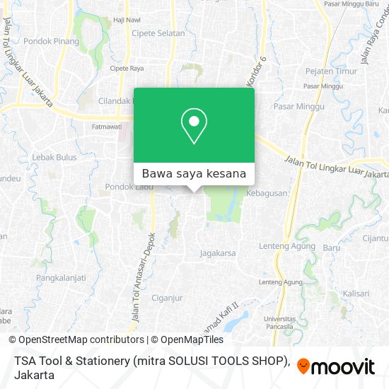 Peta TSA Tool & Stationery (mitra SOLUSI TOOLS SHOP)