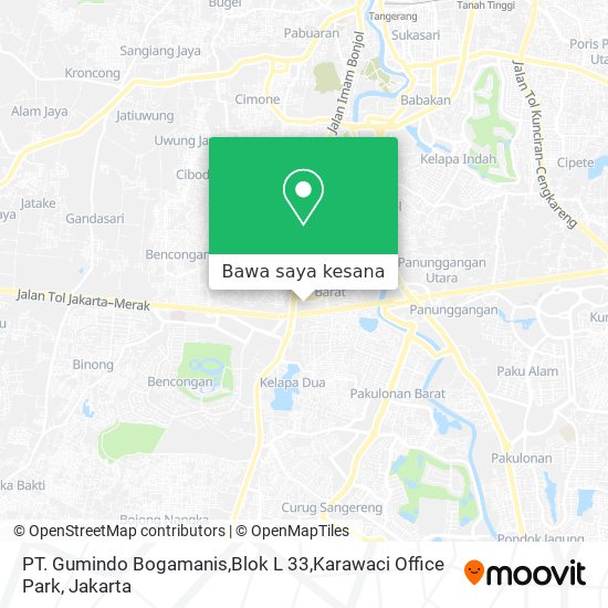 Peta PT. Gumindo Bogamanis,Blok L 33,Karawaci Office Park