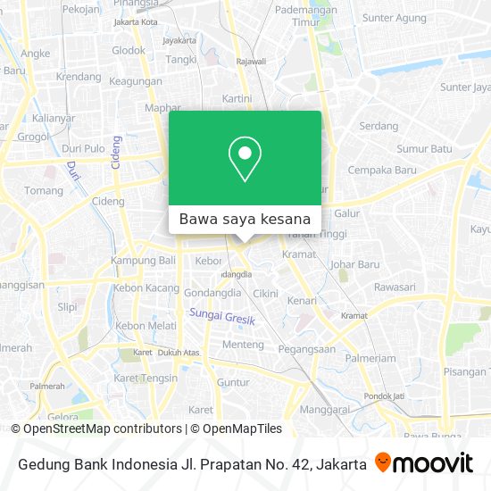 Peta Gedung Bank Indonesia Jl. Prapatan No. 42