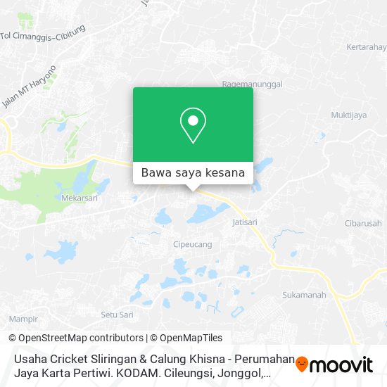 Peta Usaha Cricket Sliringan & Calung Khisna - Perumahan Jaya Karta Pertiwi. KODAM. Cileungsi, Jonggol