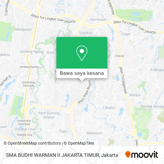 Peta SMA BUDHI WARMAN II JAKARTA TIMUR