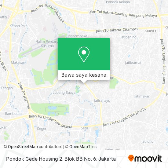 Peta Pondok Gede Housing 2, Blok BB No. 6