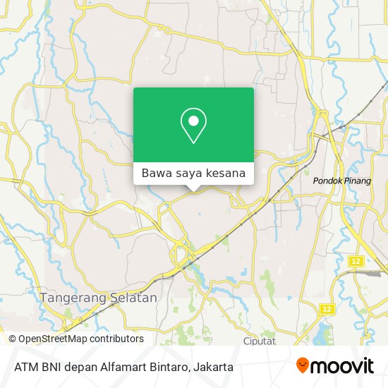 Peta ATM BNI depan Alfamart Bintaro