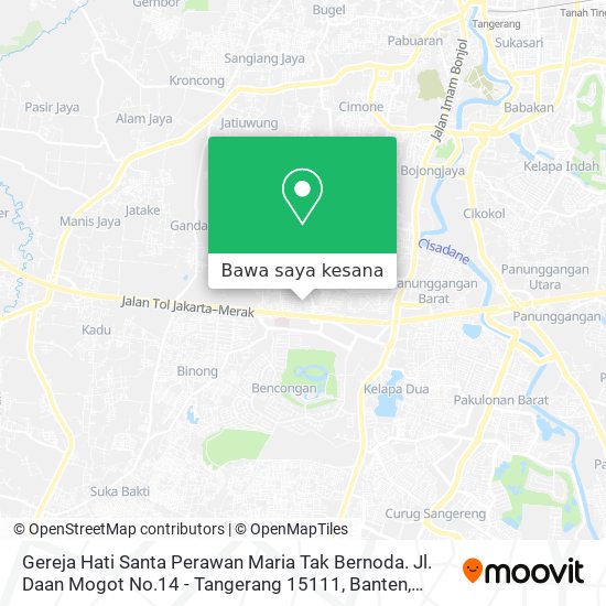 Peta Gereja Hati Santa Perawan Maria Tak Bernoda. Jl. Daan Mogot No.14 - Tangerang 15111, Banten