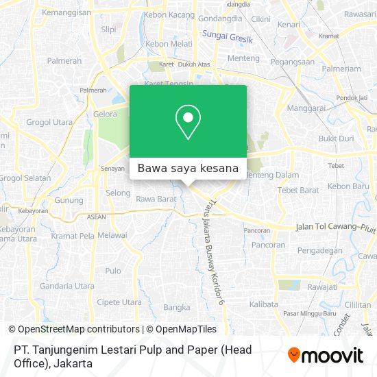 Peta PT. Tanjungenim Lestari Pulp and Paper (Head Office)