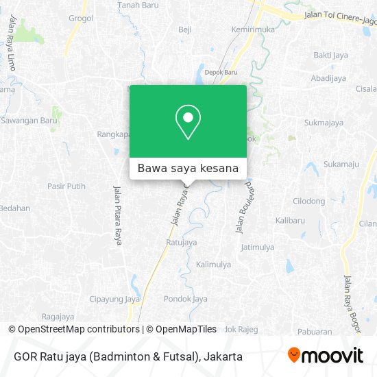 Peta GOR Ratu jaya (Badminton & Futsal)