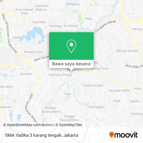 Peta SMA Yadika 3 karang tengah