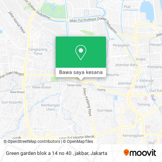 Peta Green garden blok a 14 no 40 , jakbar