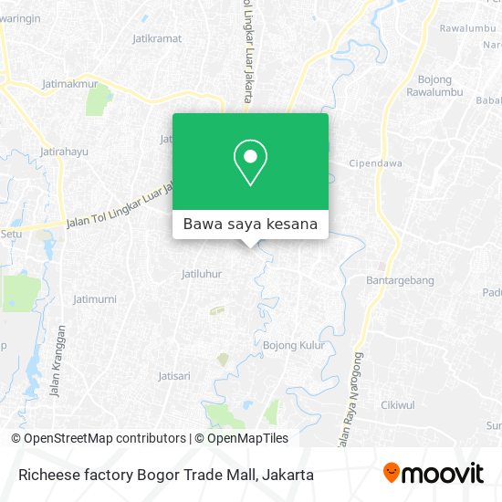 Peta Richeese factory Bogor Trade Mall