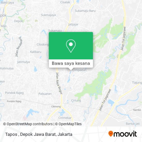 Peta Tapos , Depok Jawa Barat