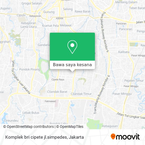 Peta Komplek bri cipete jl.simpedes