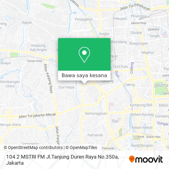 Peta 104.2 MSTRI FM Jl.Tanjung Duren Raya No.350a