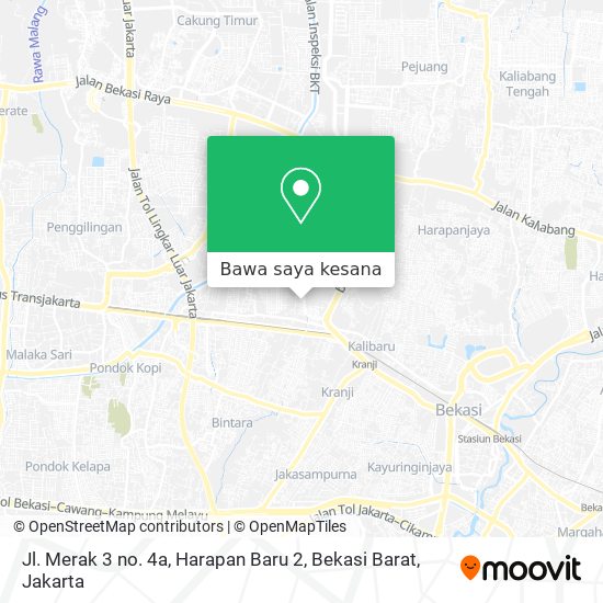 Peta Jl. Merak 3 no. 4a, Harapan Baru 2, Bekasi Barat