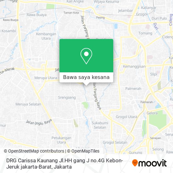 Peta DRG Carissa Kaunang Jl.HH gang J no.4G Kebon-Jeruk jakarta-Barat