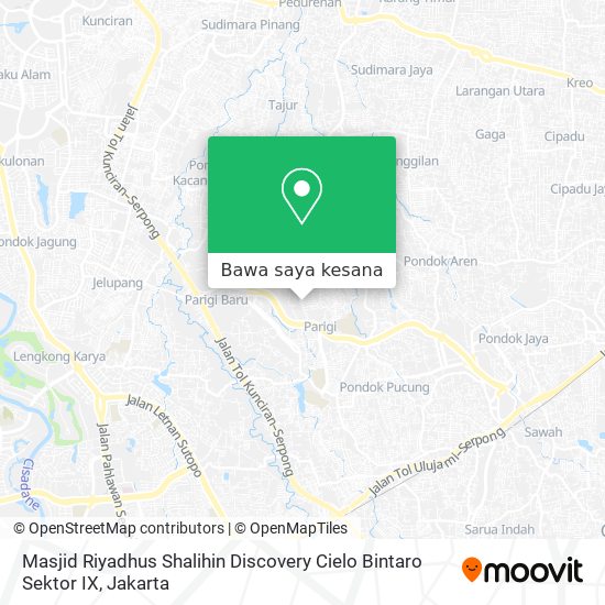 Peta Masjid Riyadhus Shalihin Discovery Cielo Bintaro Sektor IX