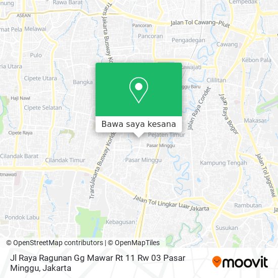 Peta Jl Raya Ragunan Gg Mawar Rt 11 Rw 03  Pasar Minggu