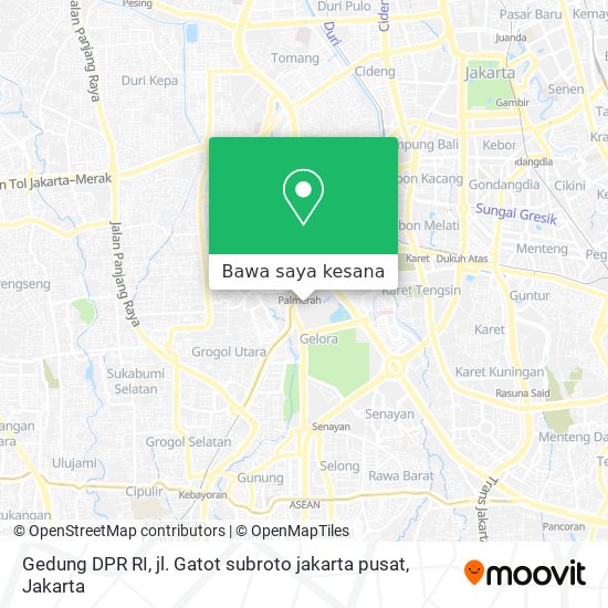 Peta Gedung DPR RI, jl. Gatot subroto jakarta pusat