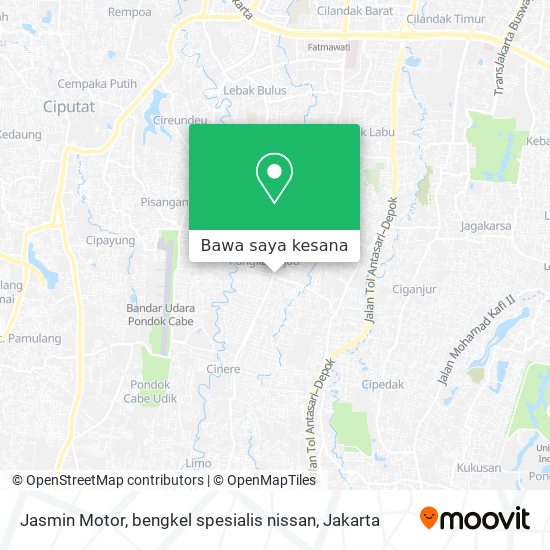 Peta Jasmin Motor, bengkel spesialis nissan