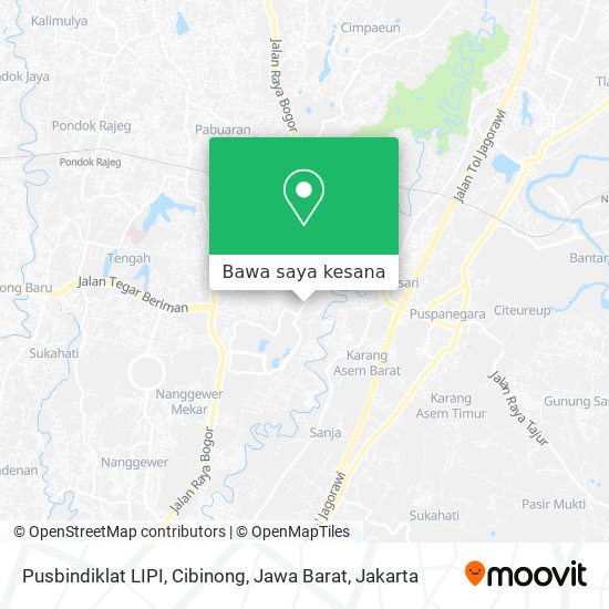 Peta Pusbindiklat LIPI, Cibinong, Jawa Barat