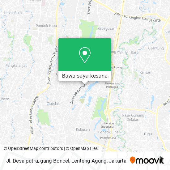 Peta Jl. Desa putra, gang Boncel, Lenteng Agung