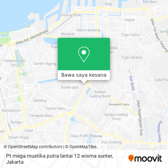 Peta Pt mega mustika putra lantai 12 wisma sunter