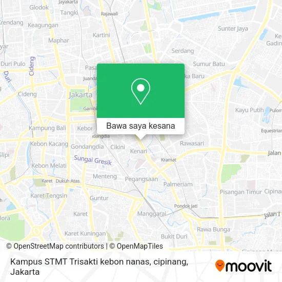 Peta Kampus STMT Trisakti kebon nanas, cipinang
