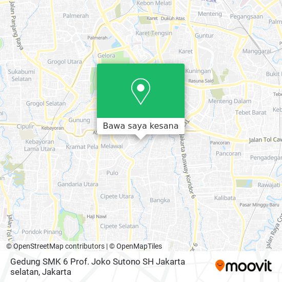 Peta Gedung SMK 6 Prof. Joko Sutono SH Jakarta selatan