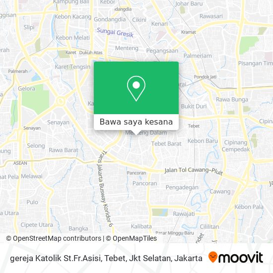 Peta gereja Katolik St.Fr.Asisi, Tebet, Jkt Selatan