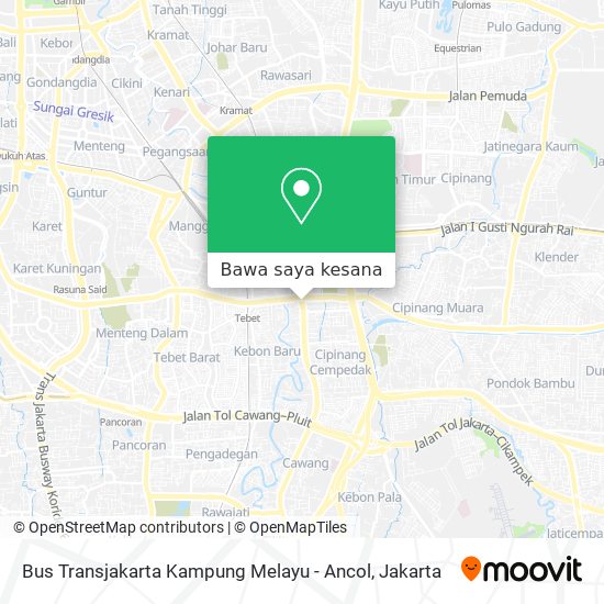Peta Bus Transjakarta Kampung Melayu - Ancol