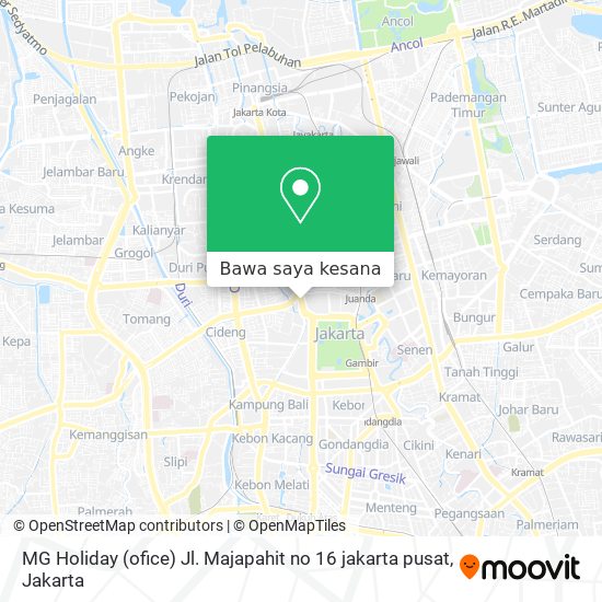 Peta MG Holiday (ofice) Jl. Majapahit no 16 jakarta pusat