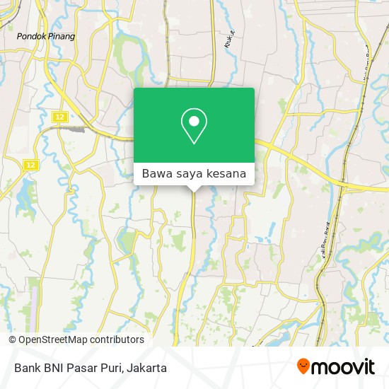 Peta Bank BNI Pasar Puri