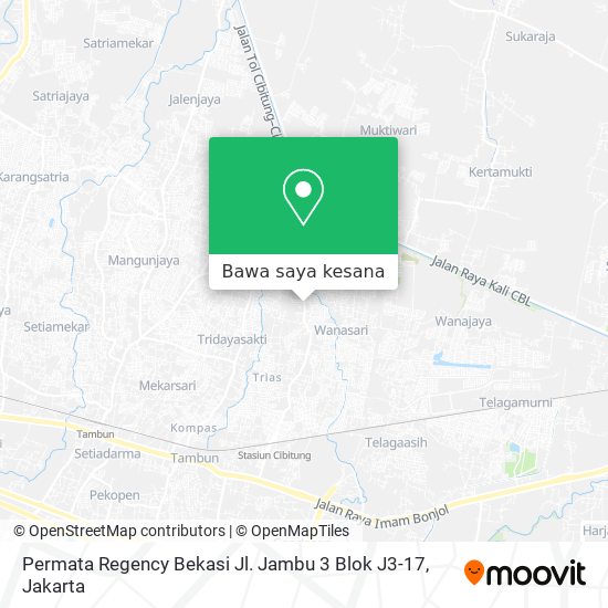 Peta Permata Regency Bekasi Jl. Jambu 3 Blok J3-17