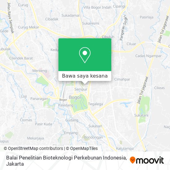 Peta Balai Penelitian Bioteknologi Perkebunan Indonesia