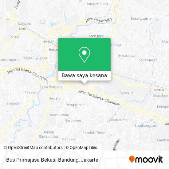 Peta Bus Primajasa Bekasi-Bandung