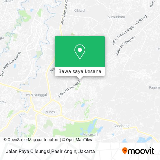 Peta Jalan Raya Cileungsi,Pasir Angin