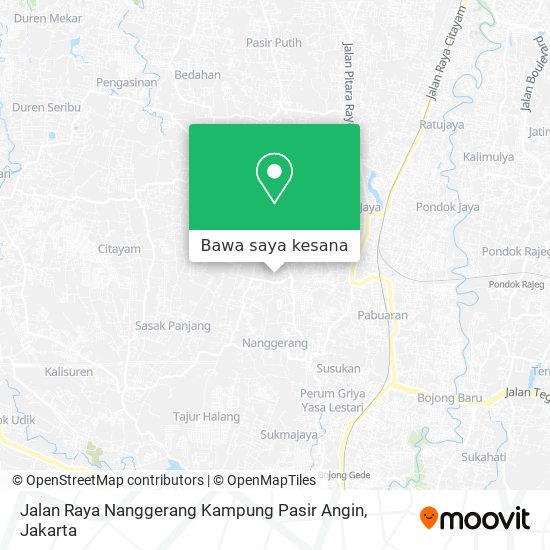 Peta Jalan Raya Nanggerang Kampung Pasir Angin