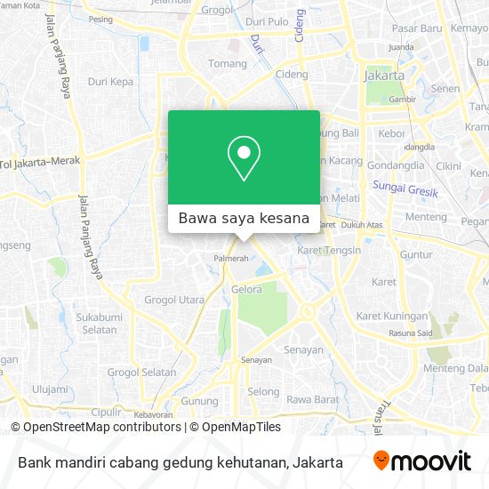 Peta Bank mandiri cabang gedung kehutanan