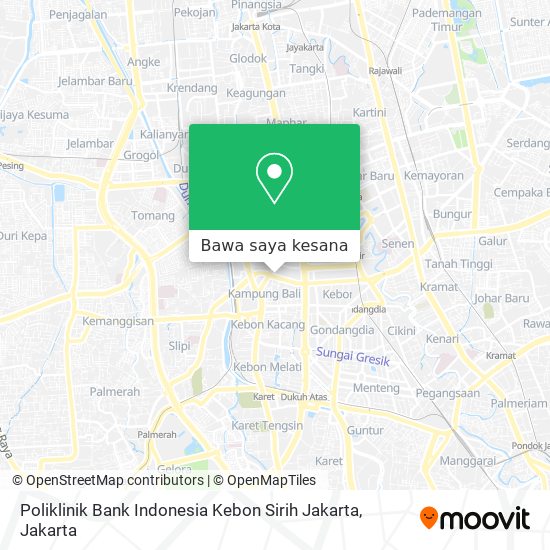 Peta Poliklinik Bank Indonesia Kebon Sirih Jakarta