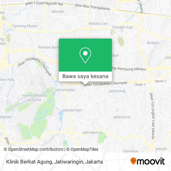 Peta Klinik Berkat Agung, Jatiwaringin