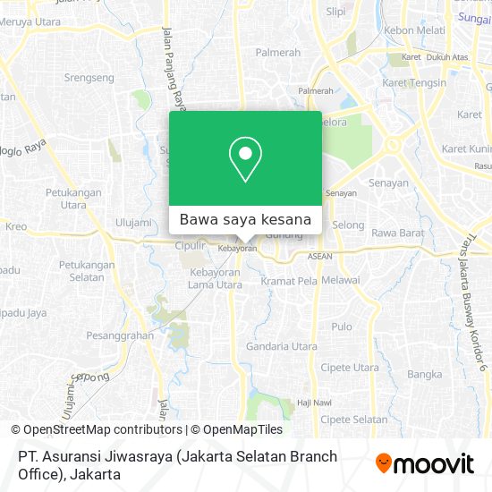 Peta PT. Asuransi Jiwasraya (Jakarta Selatan Branch Office)