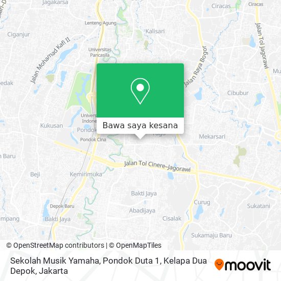 Peta Sekolah Musik Yamaha, Pondok Duta 1, Kelapa Dua Depok