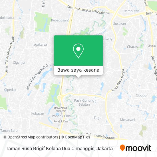 Peta Taman Rusa Brigif Kelapa Dua Cimanggis