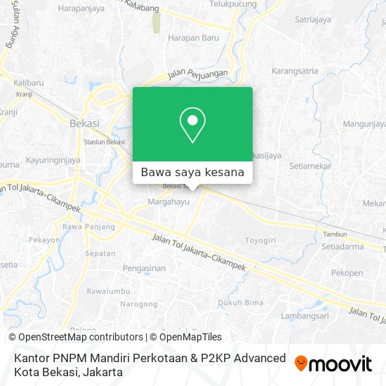 Peta Kantor PNPM Mandiri Perkotaan & P2KP Advanced Kota Bekasi