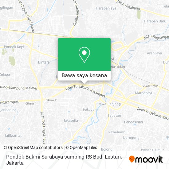 Peta Pondok Bakmi Surabaya samping RS Budi Lestari